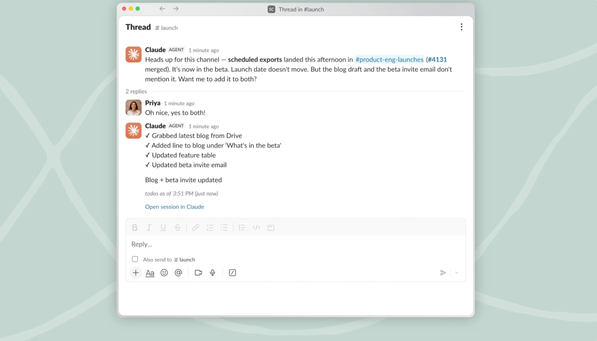Claude leert je bedrijf kennen via Slack, en dat verandert alles